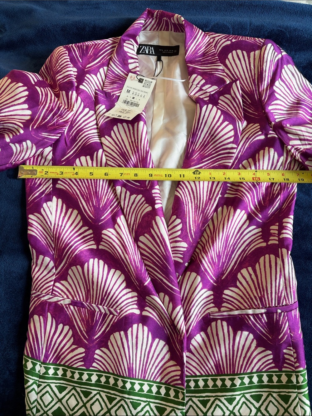 Zara Purple & White Printed Two-Piece Set with Green Trim - Picture 8 of 8